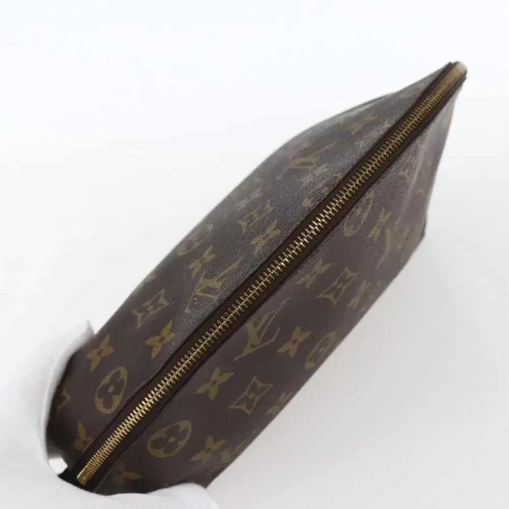 Louis Vuitton Monogram Trousse Demi Ronde Cosmetic Pouch Brown